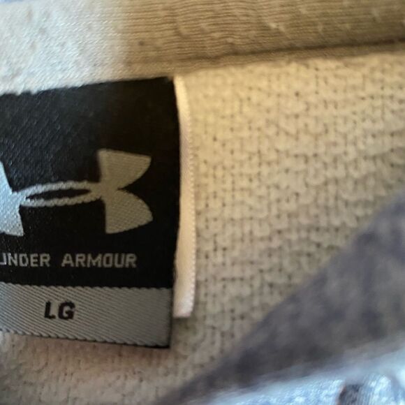 Under Armour Hoodie Mens Large Grey Coldgear Pullover Mock Neck Vented Sweater L - Picture 3 of 4
